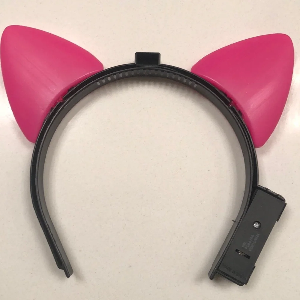Pink and Black Light Up Glow Cat Ear Head Band